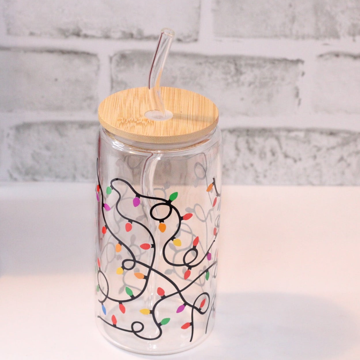 Christmas light Can Glass Can Cup – Lexie Craft Creations