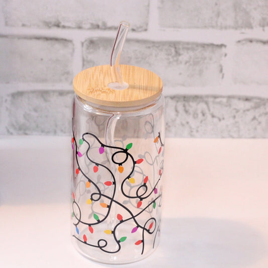 Christmas light  Can Glass Can Cup
